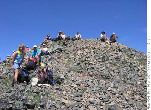 Summiteers on Pocaterra Ridge