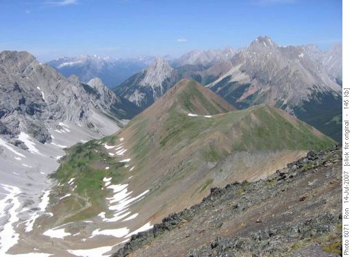 Pocaterra Ridge looking northwest from summit