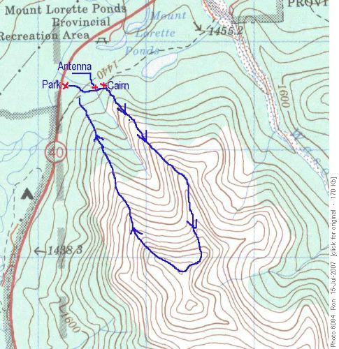 Topo map of Horseshoe west of Wasootch Creek