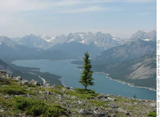 Spray Lakes Reservoir from Red Ridge