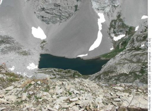 Satellite-like view of Sparrowhawk Tarn