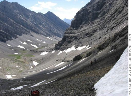 south side of Headwall-Chester col