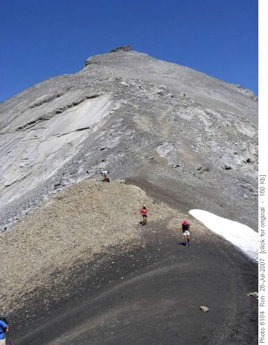 Route up the Fortress from Headwall-Chester col