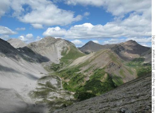 Looking across the valley towards Buller Pass