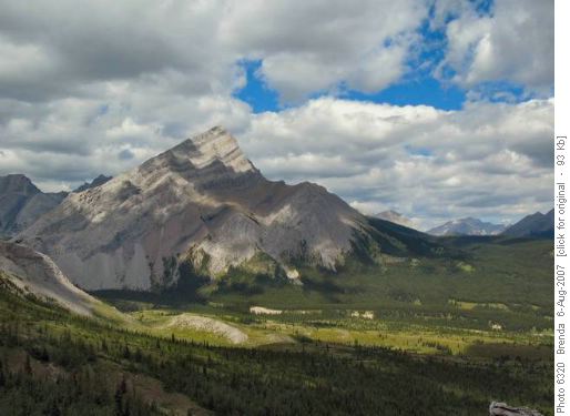 Tombstone Mountain from Lake Rae Trail