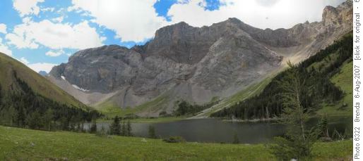 Lake Rae in front of Mount Rae