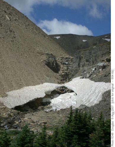 snow bridge below 1st tarn