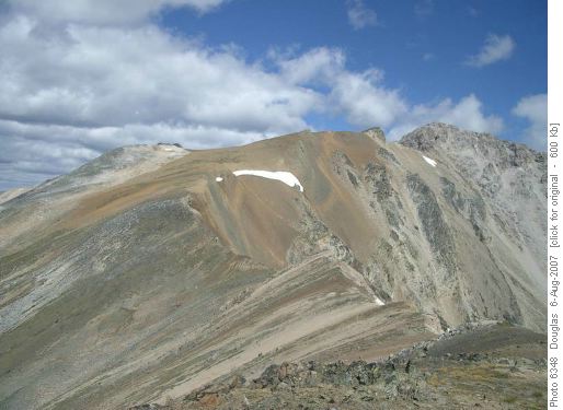 Looking up the ridge