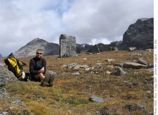 David lunching amongst the big boulders