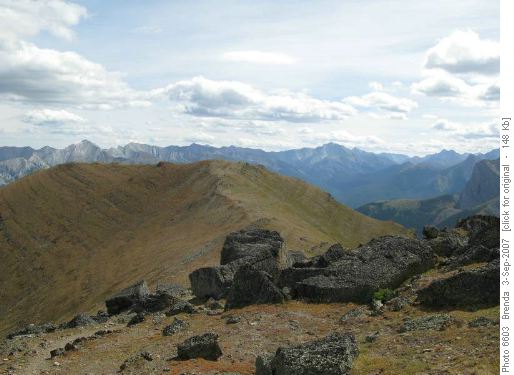 Starting back to Olympic Summit from the rock garden