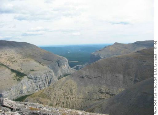 Looking down on Johnson Canyon