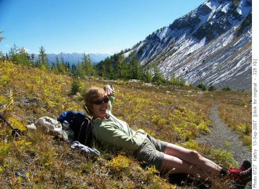 Ginger enjoying the day on Mt. Indefatigable