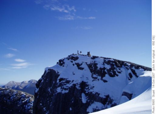 People enjoying themselves despite not nearly difficult conditions.