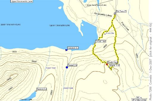 Blueberry Hill Bushwhack Route 5.4km, 342m Elevation Gain