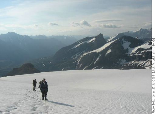 Fine weather early morning on the Brazeau Icefield