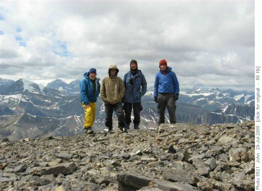 Arnold, Jonathan, David and John on summit Poboktan mountain