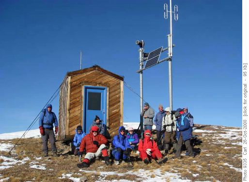 In a very cold wind on the east peak of Pigeon Mtn