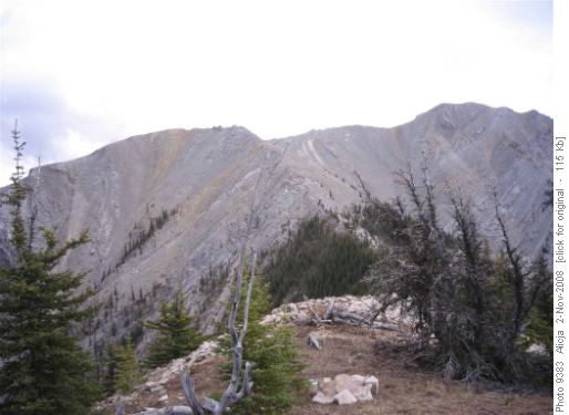 looking back from the northwest ridge