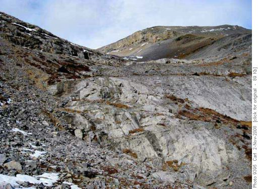 The "crux" of the climb to Banded Peak