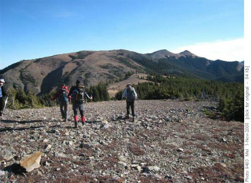 Hiking down south ridge of Windy Peak