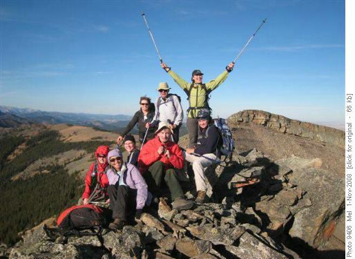 Group on south summit of Mount Saddle (Shaddle)