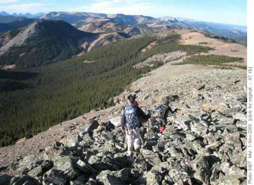 Descending from North Summit of Mount Saddle (Shaddle)