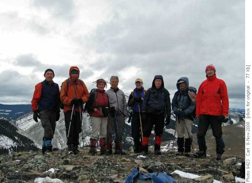 Group on the summit of Sheep Mtn (Livingstone in the background)