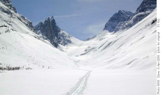 Robertson Glacier and ski tracks