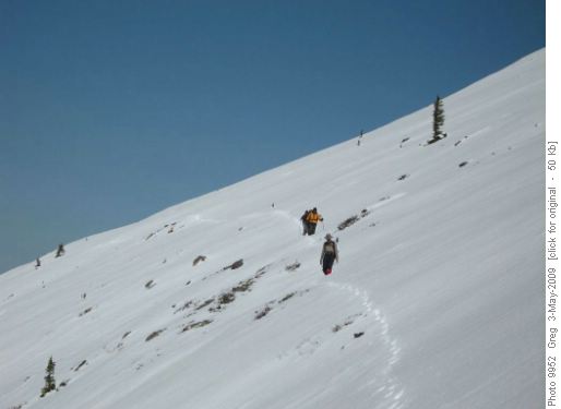 Traversing to the summit of Grotto