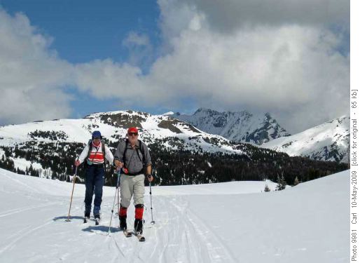 Heading out at the ski area boundary