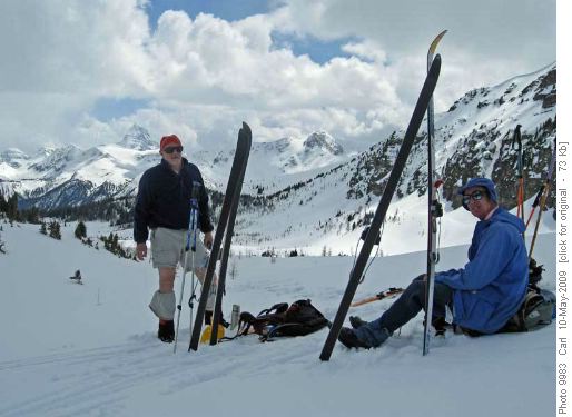 At Citadel Pass with Assiniboine in the background