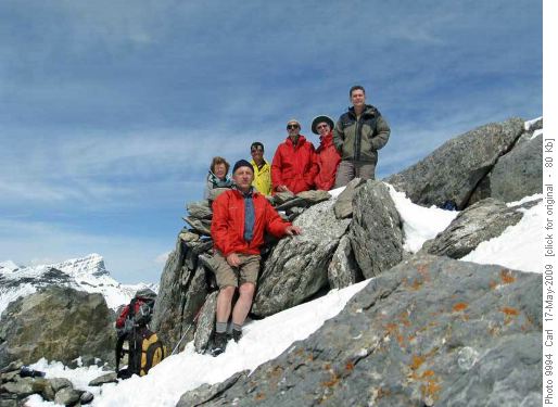 Group at summit of Ha Ling Peak