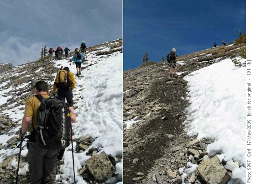 Slush on the way up - mud on the way down